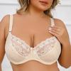 New European and American Ultra-thin Double-breasted Steel Ring Lace Underwear Adjustable Large Size Bra