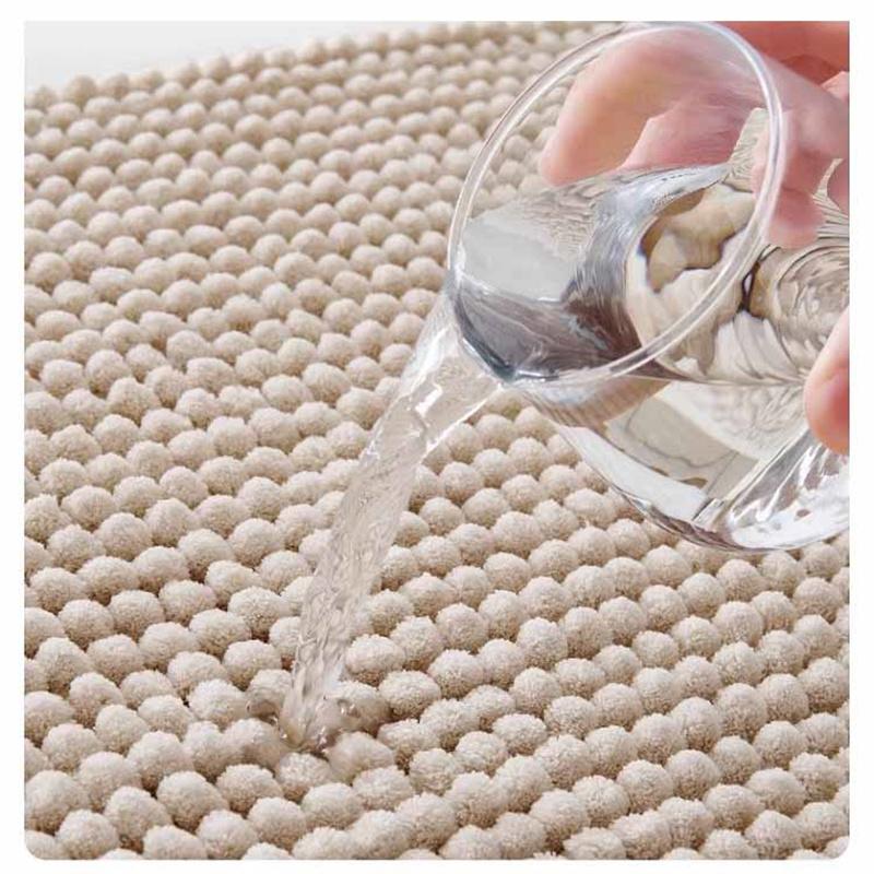 Chenille Bath Mat Super Soft Absorbent  Extra Dense Non-Slip Bathroom Rug Doormat