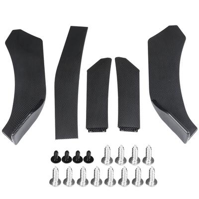 5PCs Front Bumper Chin Spoiler Carbon Fiber Style Universal Car Front Bumper Lid Splitter