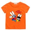 T-shirt per Bambini Cartone Animato Simon Super Coniglio Carina Hip Hop Ragazzi Manga Bambini Top Casual Girocollo T-shirt per l'Estate