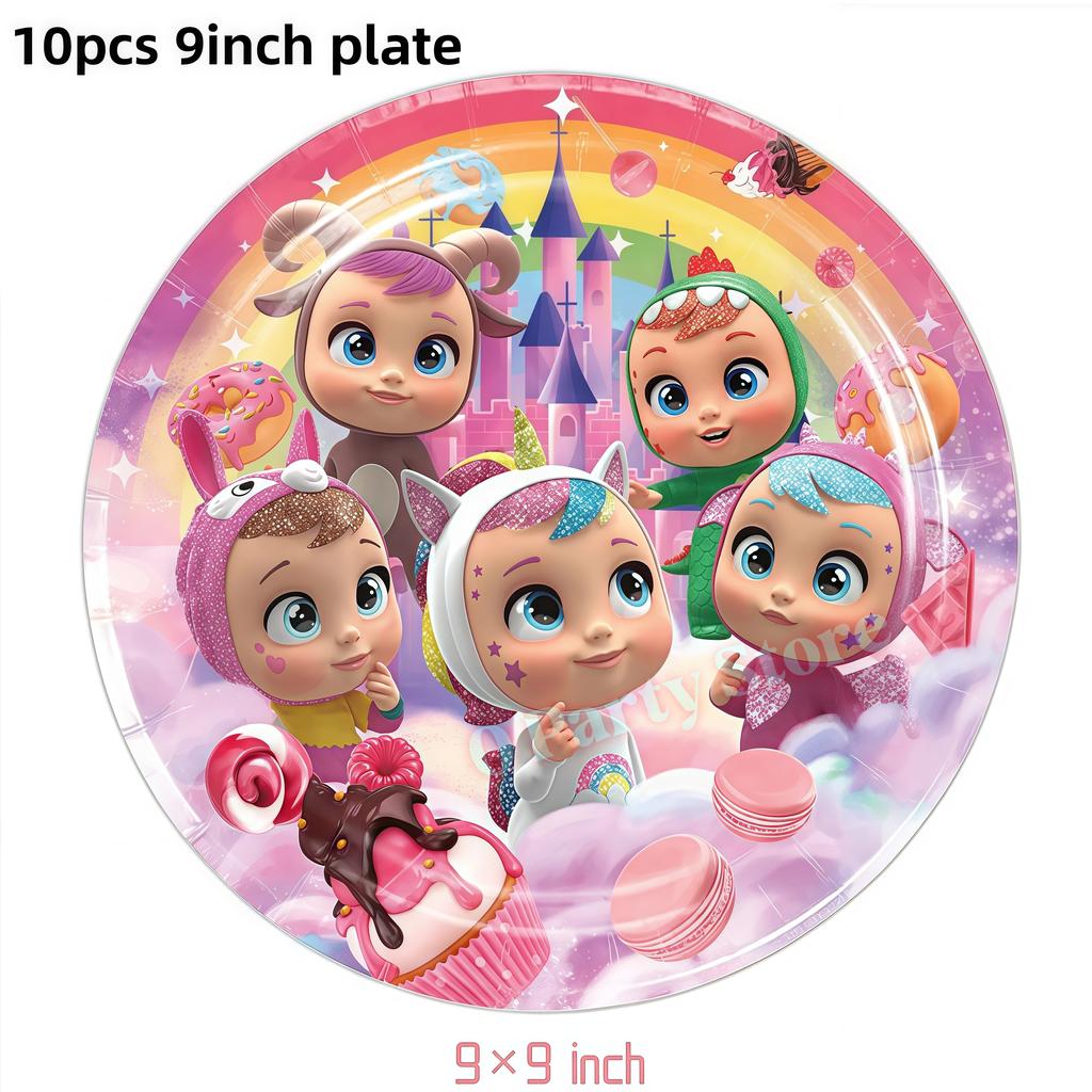 Cry Babiesed Birthday Party Decorations Tableware Plate Cup Balloon 1St Year Boy Girl Birthday Decor Baby Shower Supplies Gifts