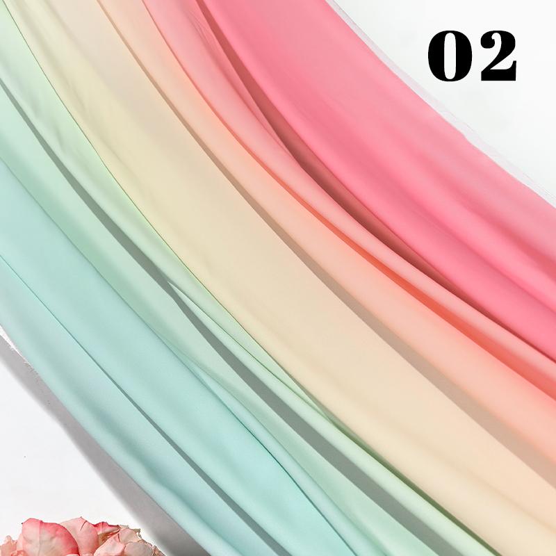 100x150cm Gradient Rainbow Fabric Ancient Style Sewing Hanfu Dress Stage DIY Costume Hanfu Silky Dress Stage Garment
