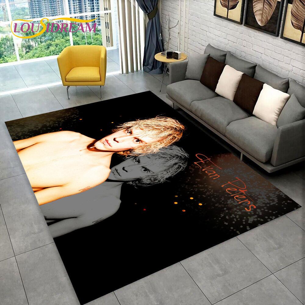 Cute Evan Peters Movie TV  Actor Area Rug,Carpet Rug for Home Living Room Bedroom Sofa Doormat Decor,kids Non-slip Floor Mat 3D