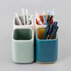 Kawaii Desktop Storage Organizer Simple Plastic Pen Holder Stationery Box for Home Office School Student Use