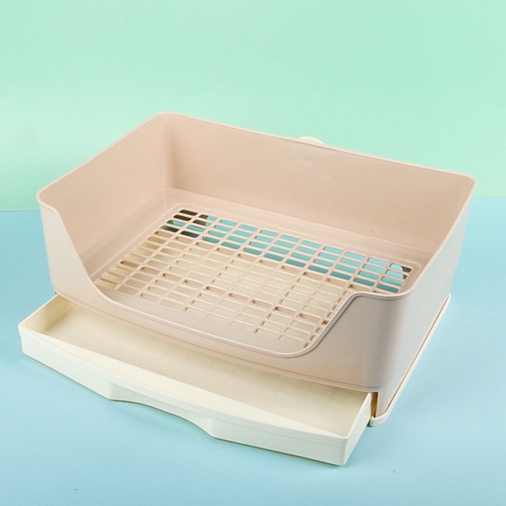 Large Space Rabbit Litter Box with Drawer Rectangular Removable Pet Toilet Training Pad Plastic Rabbit Corner Toilet Box