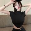 Slim Fit Cropped Summer T-Shirt for Women - Sweet & Spicy High Waist Design