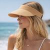 Wide Brim Summer Visors Hat Anti-UV Beach Straw Hats Foldable Sun Hat  for Travel Outdoor Beach