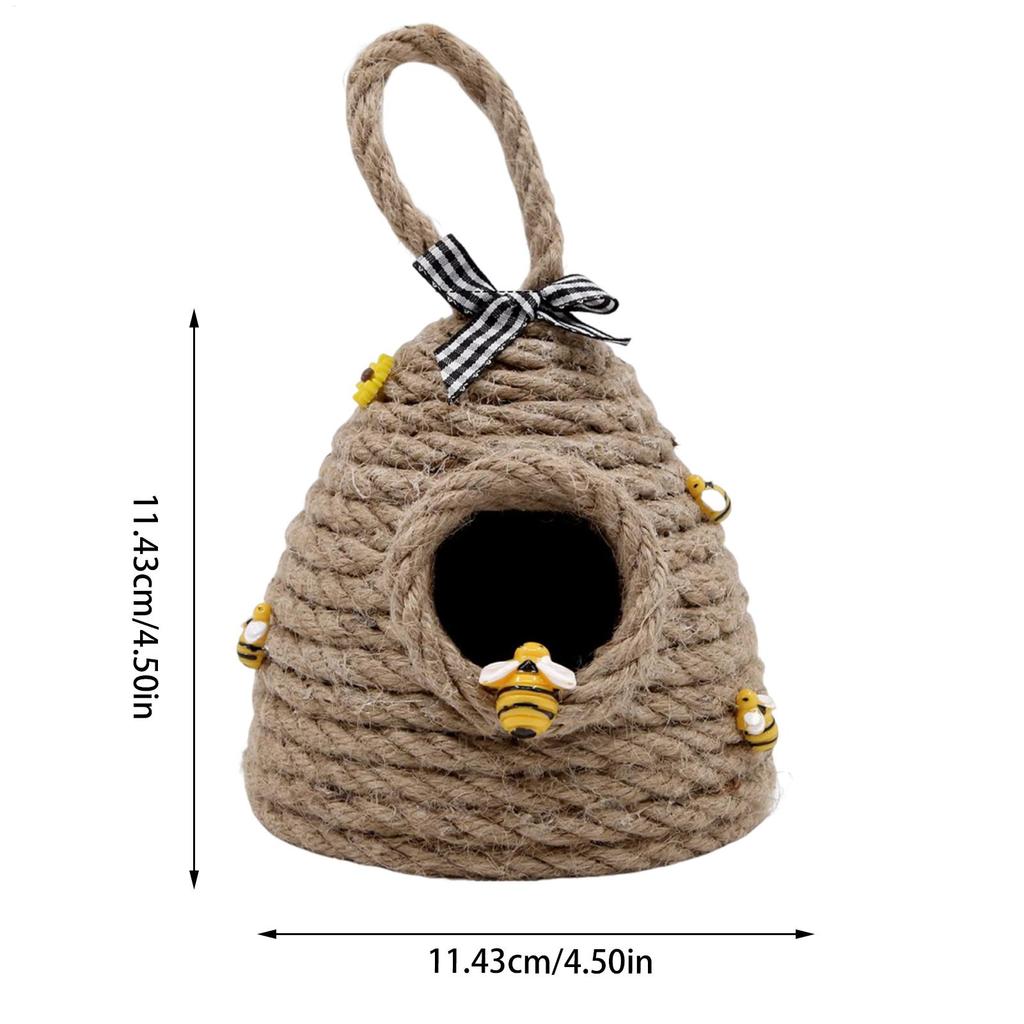 Handmade Beehive Ornaments  Beehive Decor Jute Hanging Bee Tiered Tray Decor Cute Handmade Honeycomb Decoration Party Ornament
