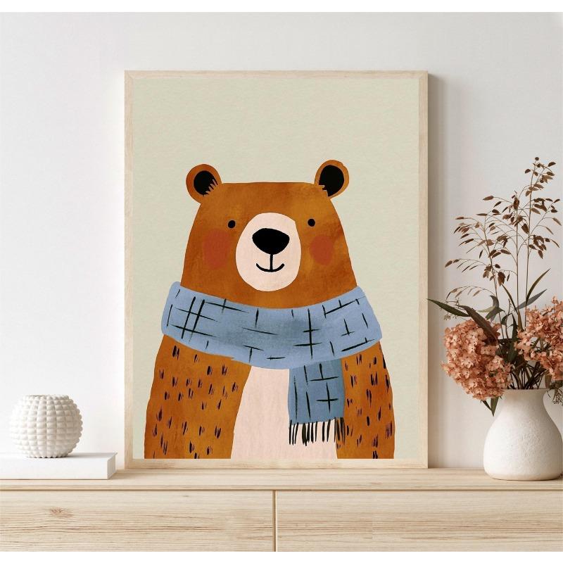 Funny Cute Cartoon Animals Minimalist Nordic Posters Prints Canvas Painting Wall Art Picture Living Room Kindergarten Home Decor