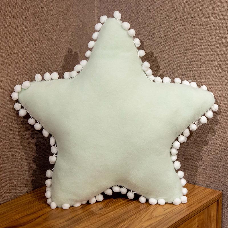 Almohada nórdica con diseño de estrella y viento, diseño de amor y luna para sofá, cojín para silla de noche, respaldo, cojín para niña con forma de corazón en polvo