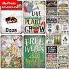 [MyPlate] Vintage Garden Retro Poster Plant Flowers Metal Sign Plate Tin Sign Wall Crafts Decor For Home Plaque Decoration Gift