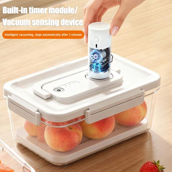 Contenitore Alimentare Ermetico Sottovuoto Elettrico Scatola Croccante Sigillata Ermeticamente con Pompa Manuale Contenitore per Alimenti Senza BPA per Frigorifero Frutta Verdura e Carne