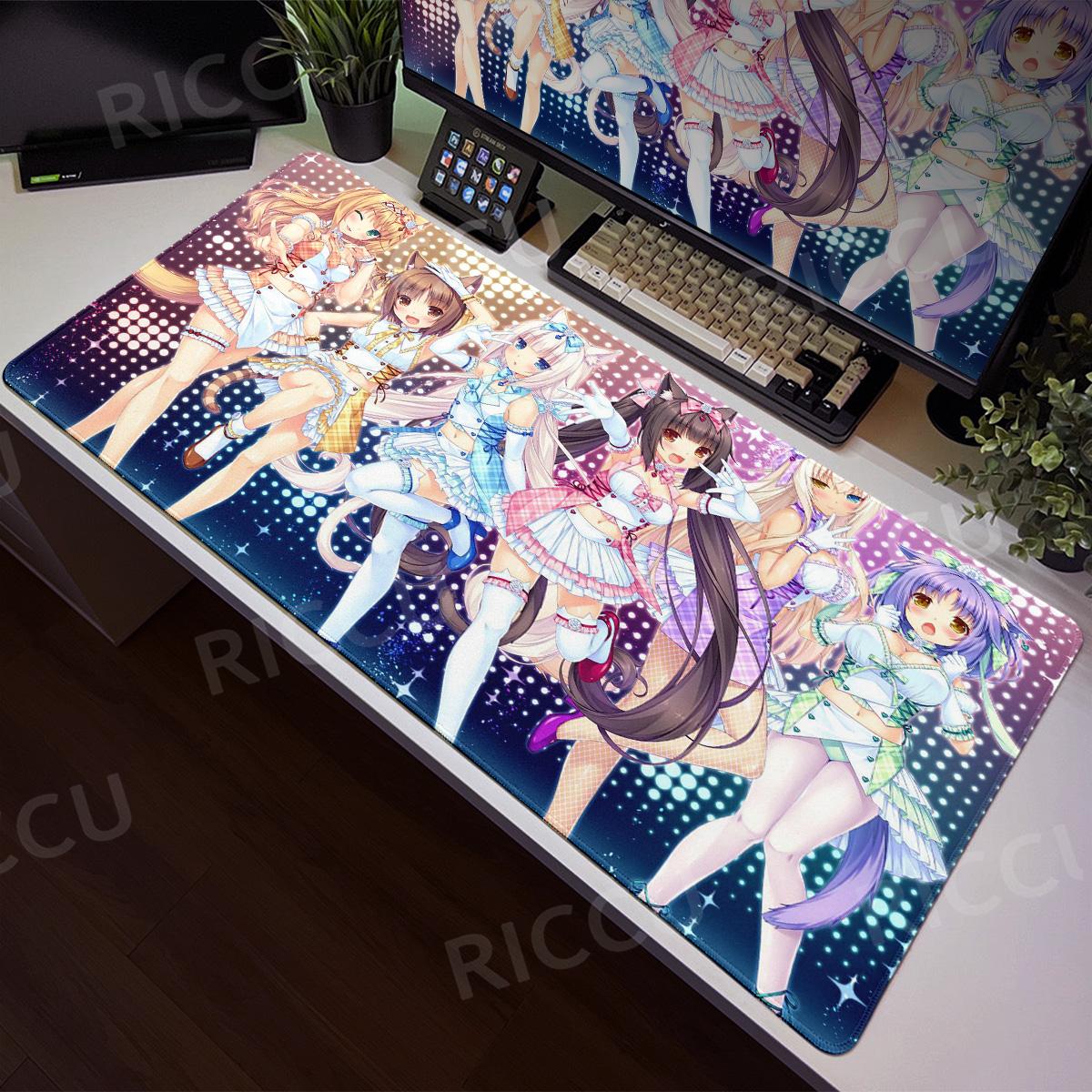 Nekopara XXL Home HD Computer Computer Desk Mouse Anime Large Mouse Pad Office Laptop Computer Desktop mat Game Accessories Tech 800x300x2mm