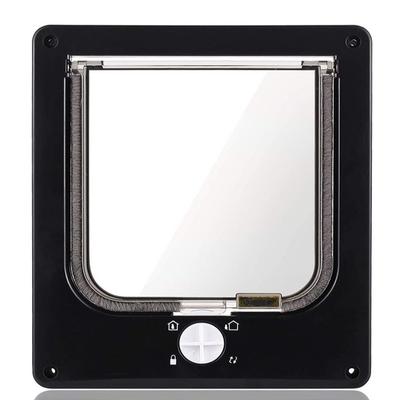 4 Ways Locking Cat Flap Door with Security Lock ABS Weatherproof Self-Closing Pet Door Anti Pet Easy Installation Dog Flap Door