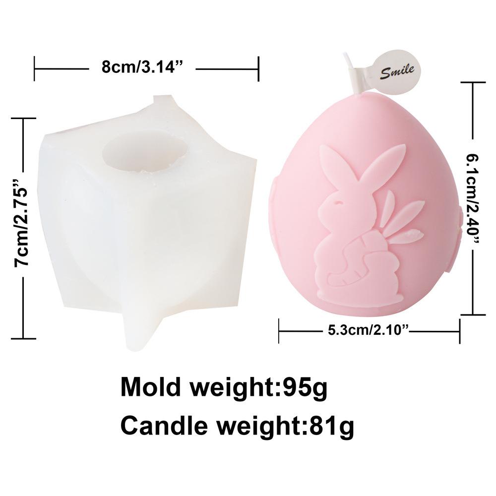 Relief Rabbit Easter Egg Candle Silicone Mold Easter Aromatherapy Bunny Egg Cake Chocolate Silicone Mold Easter Gift Gypsum Mold