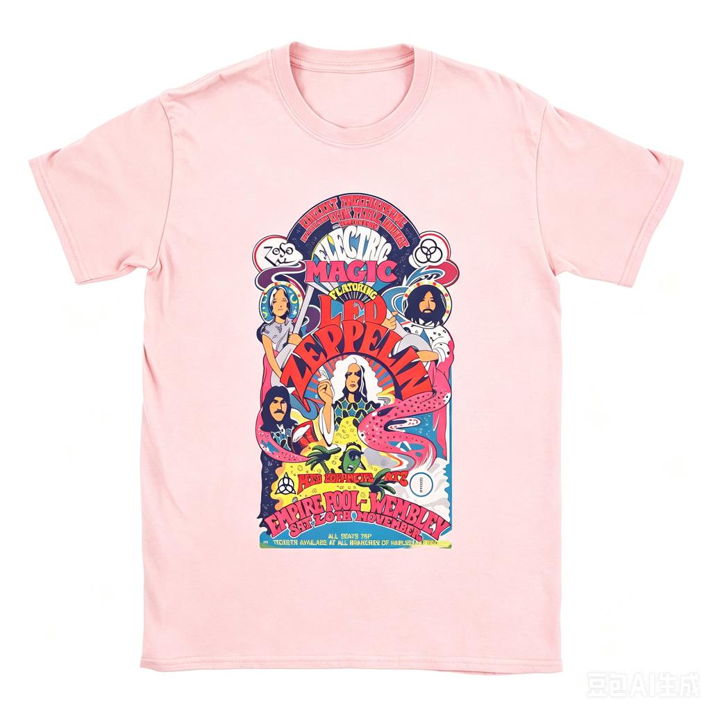 The Mother Ship Led Zeppelin Cotton Tshirt For Adult Summer Funny Tshirts Hippie Tee Shirt Oversized Cheap Clothing