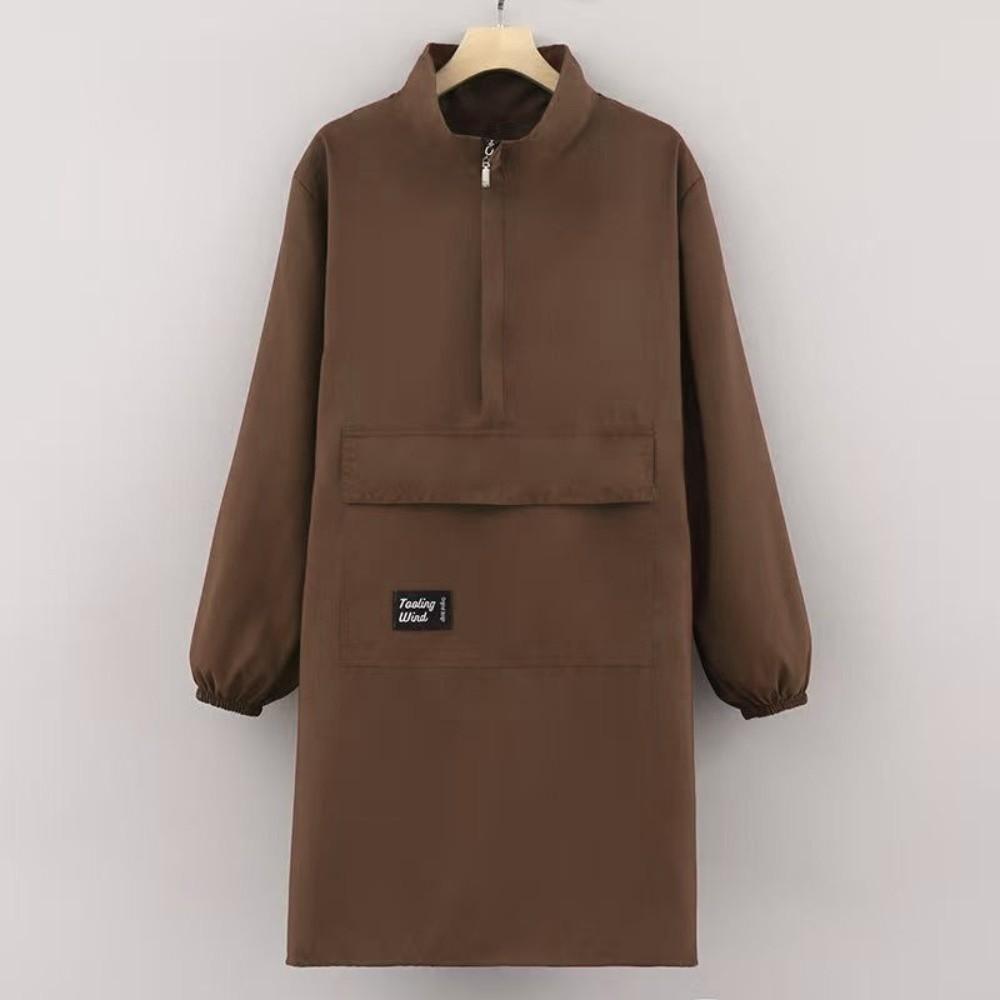 

Новий бавовняний поліестеровий фартух з довгим рукавом, водонепроникний, стійкий до плям, фартухи для кейтерингу, однотонний кухонний захисний одяг, для кухонного використання кавовий