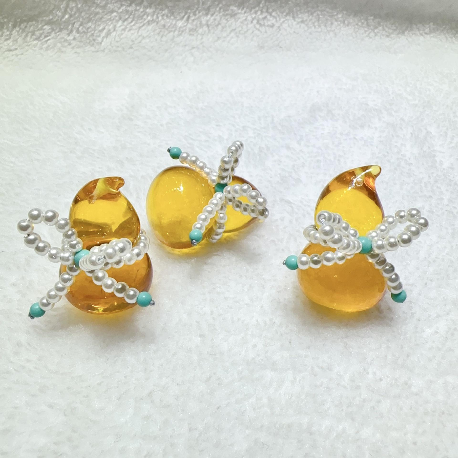 Подвеска-тыква из пчелиного воска и янтаря, второе поколение: Креативное ожерелье и браслет на удачу