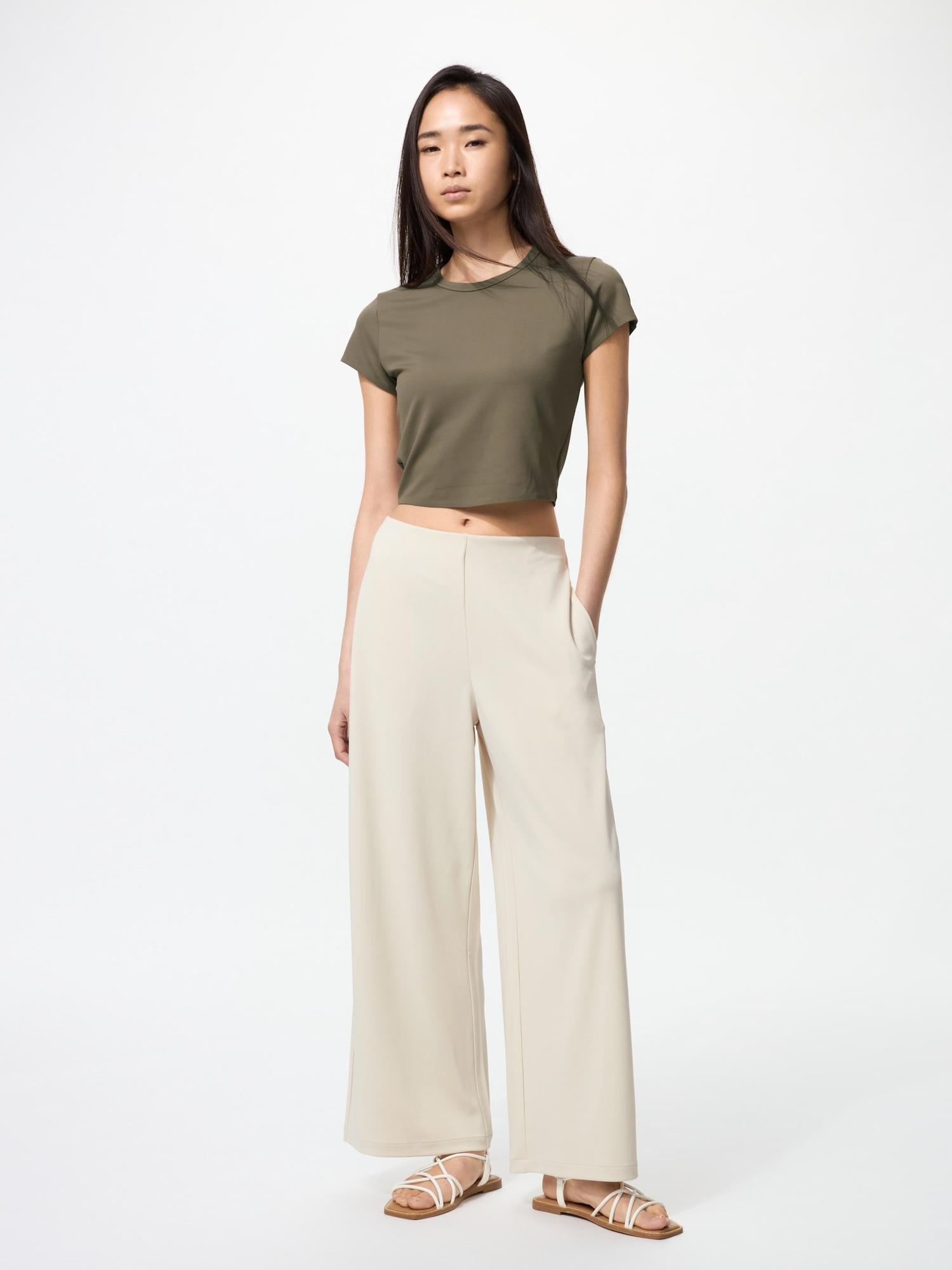 

Uniqlo Прямые брюки из крепа-джерси 30 NATURAL/WOMEN 3XL