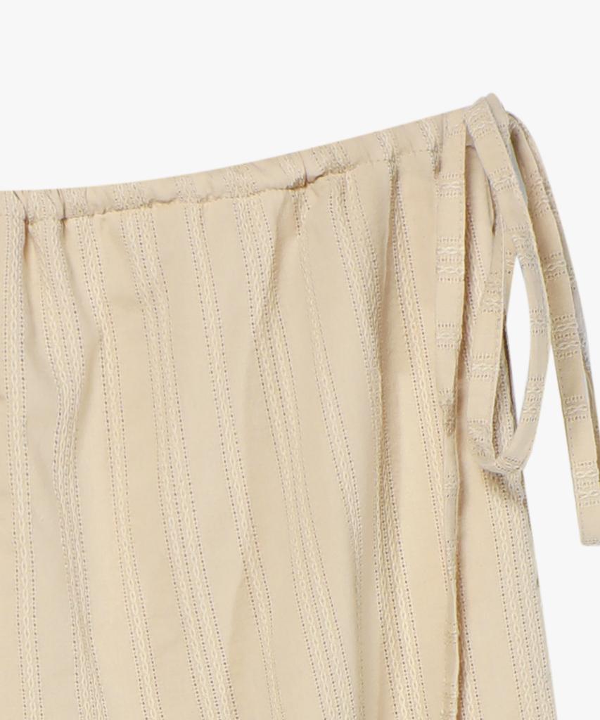 LOSSYROW Rope-Wide Cotton Pants Beige