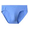 Men Summer Briefs Mid-rise Elastic Waistband Panties Solid Color U-convex Breathable Underwear for Daily Wear Sleep