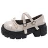 White British Style Small Man Thick-soled Heightening Small Leather Shoes Women's 2025 New Summer Retro Mary Jane Single Shoes