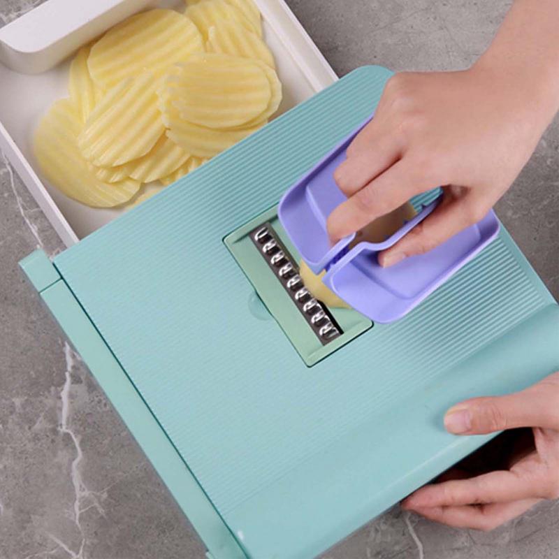 Potato Slicer Chopper Stainless Steel Adjustable Onion Potato Fruit French Fry Cutter Choppers & Mincers With Hand Protector For