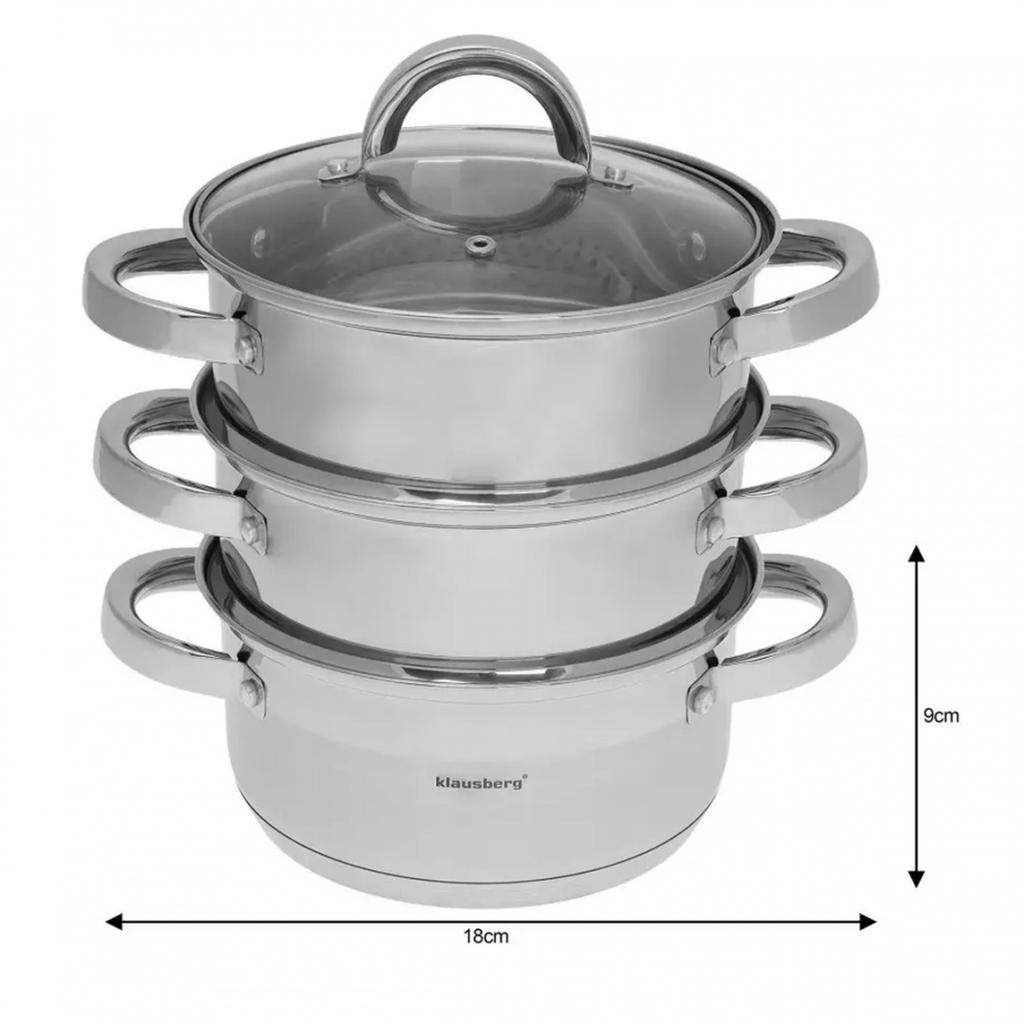 KLAUSBERG DAMPFTOPF 4 TEILE 18cm KB-7136