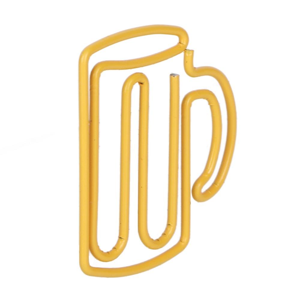 100Pcs Plastic-coated Metal Kids Paper Clips Cup Shape Office Clips Paperclips Book Marking