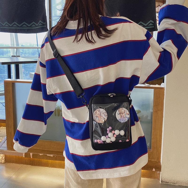 

2025 NEW Mini Crossbody Bags for Women Cute PVC Transparent Small Clear Pink Ita Bag Black White Women s Shoulder Purse Handbags чёрный
