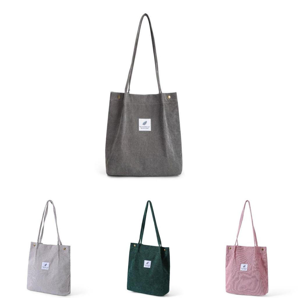 Casual Corduroy Handbag For Women With Fashionable Concise Bucket Design