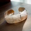 Stile Etnico Boemo Argento Retrò Bracciale Largo Per Donne Fiore Intagliato Apribile alla Moda Bracciale Gioielli Vintage Boho