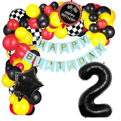Racing Theme Birthday Balloon 32 Inch Digital Balloon Wreath Set Party Decoration Supplies