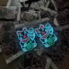 New Arrival Lucky Cat Sign Custom EL Luminous Logo Flexible LED Lighting Plastic Car Stickers for Wedding & Birthday