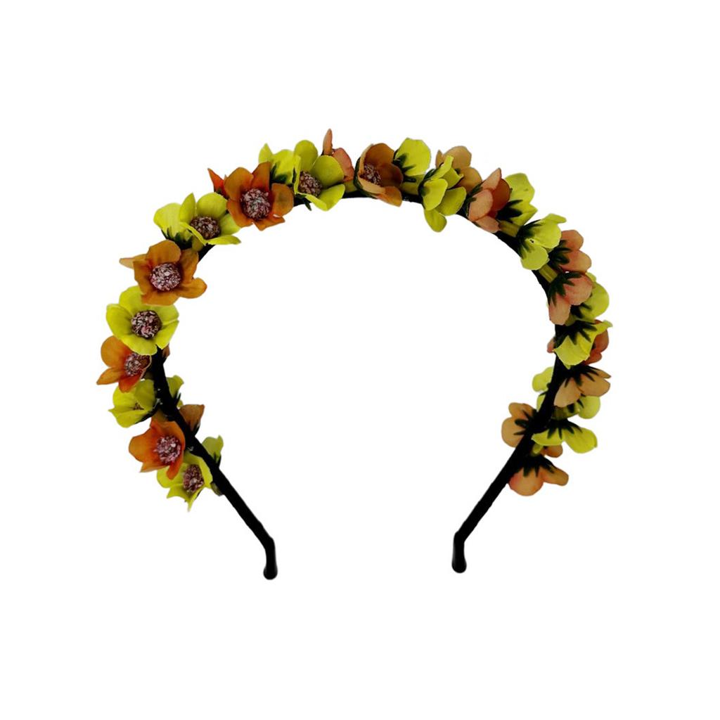 Artificial Flower Headband Halloween Hair Band Rose Flower Crown Headpiece Floral Hair Accessories for Cosplay Party