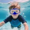 Kids Swim Goggles Snorkel Goggles Wide Vision Snorkel Diving Glasses Anti-Fog Goggles with Nose Cover No-Leak Swimming Goggles