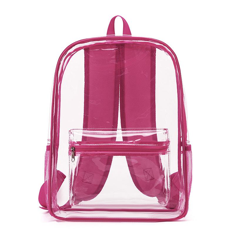 Schoolbag Transparent Backpack Women's Korean Version Large Capacity Student Schoolbag Fitness Bag Fashion Trend Men's and Women's PVC Waterproof 