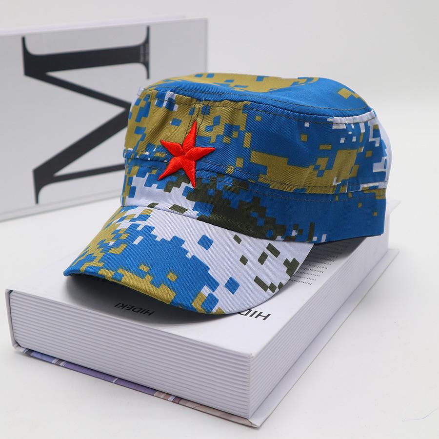 Plochý klobouk pánský tenký pro všechna roční období prodyšný klobouk pro vojenský výcvik maskáčový slunečník a ochrana proti slunci venkovní studentský klobouk proti slunci