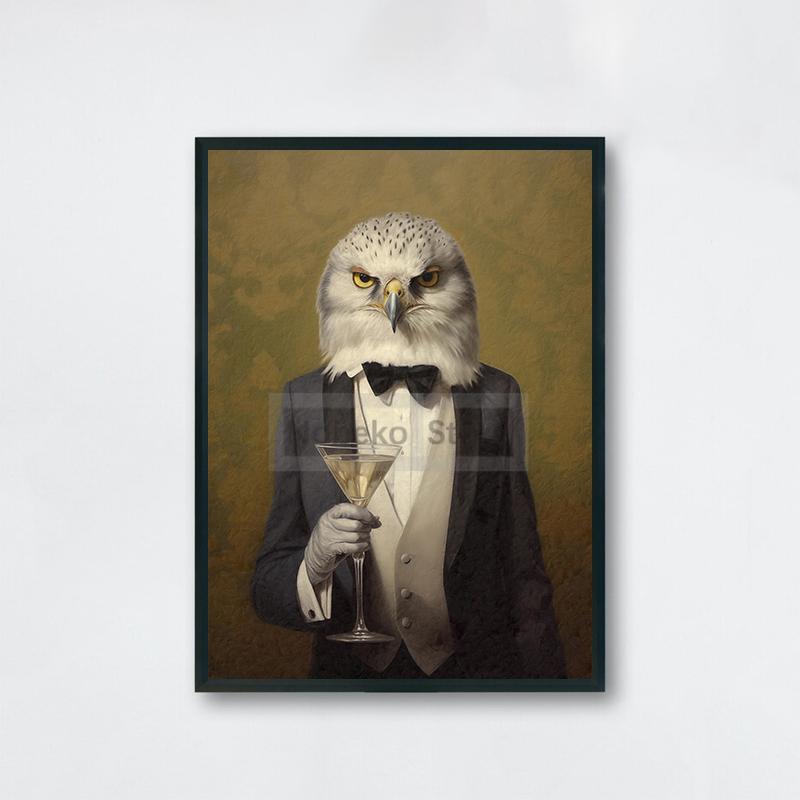 Vintage Animal Cocktail Poster Trendy Antique Prints Canvas Painting Funny Kitchen Wall Art Home Room Retro Bar Cart Decoration