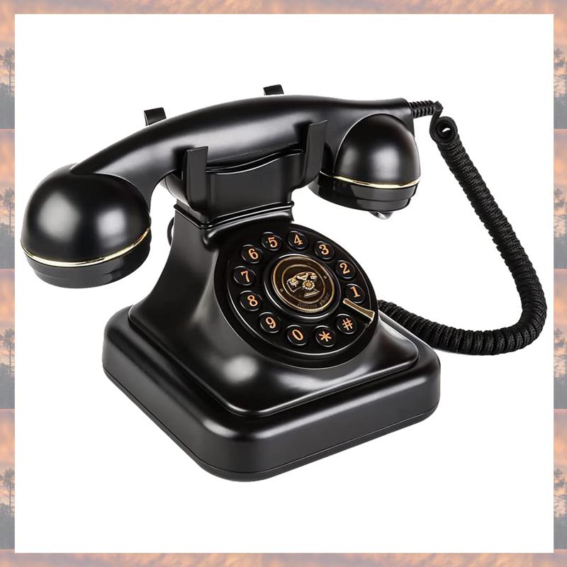

2025 Trend Retro Landline Telephone,Old Fashioned Vintage Landline Phones With Classic Metal Bell Retro Telephone For Home Offic чёрный