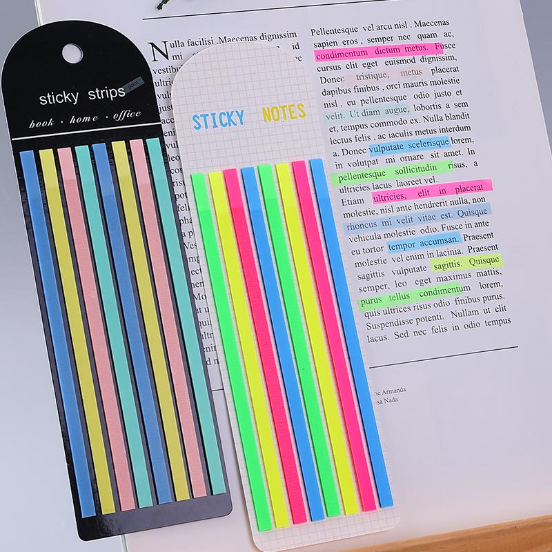 1pcs Fluorescent Sticky Strips 160 Sheets PET Transparent Memo Pad Index Stickers for Book Home Office
