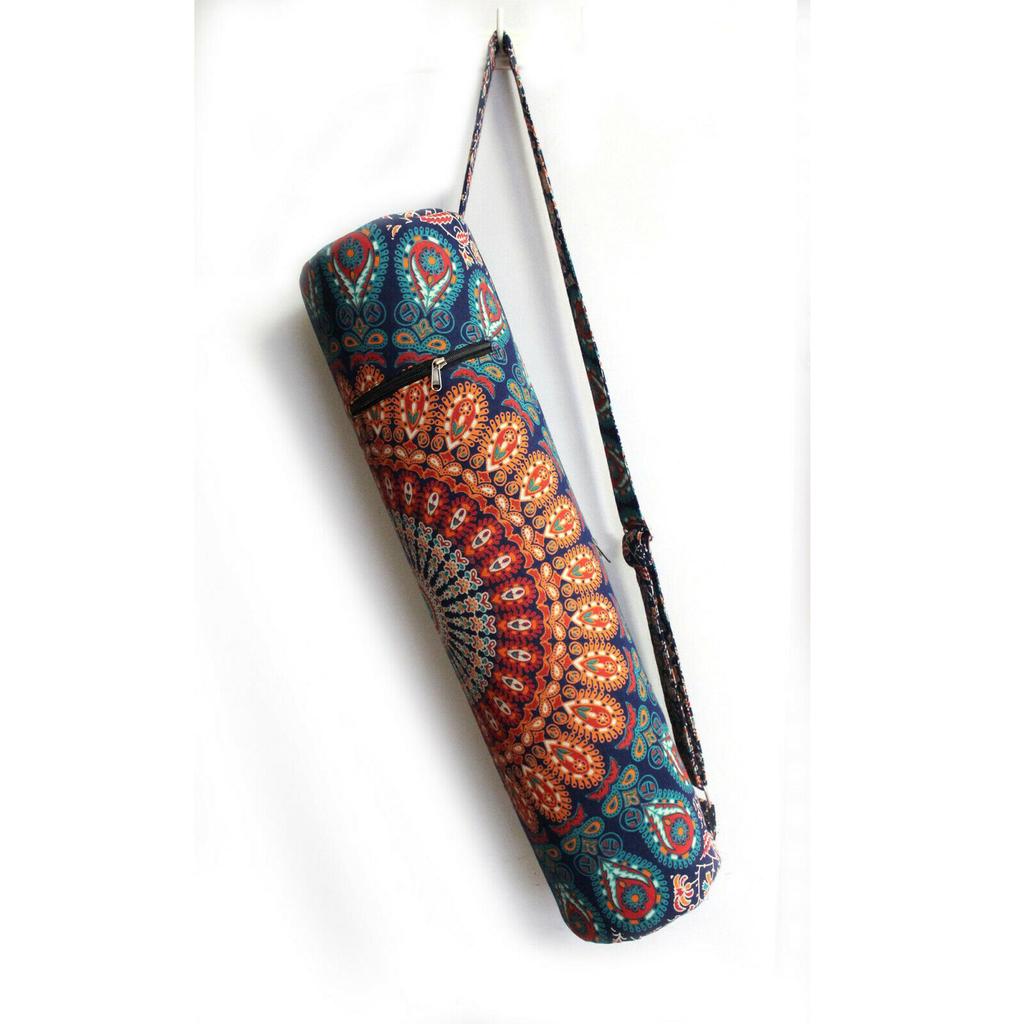 Multi Color Mandala Yoga Mat Bag Adjustable Strap, Indian Yoga Mat Bag, Handmade Sport Gym Bag, Carrier Bag, Pilates Bag, Fitness Bag
