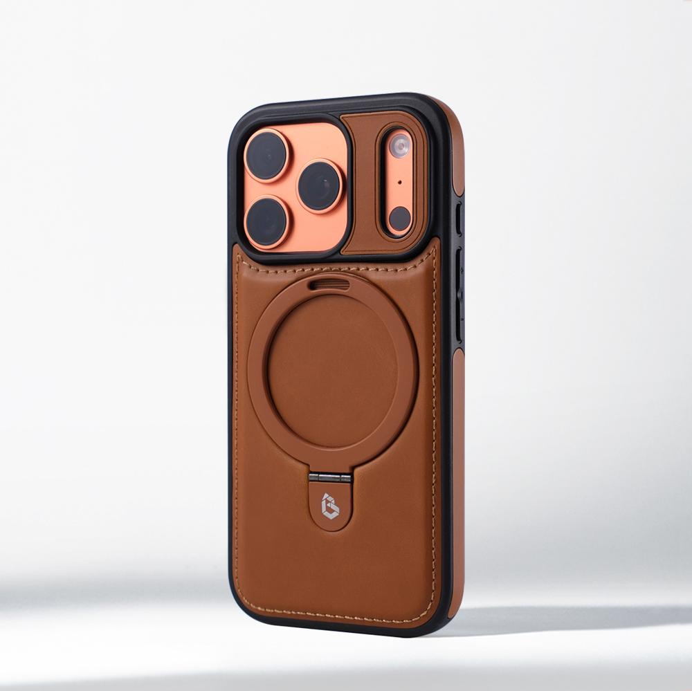Business Magnetic Ring stand Leather Case For iPhone 17 Pro Max Air 16 15 14 13 12 Plus For Magsafe Wireless Charge Bumper Cover