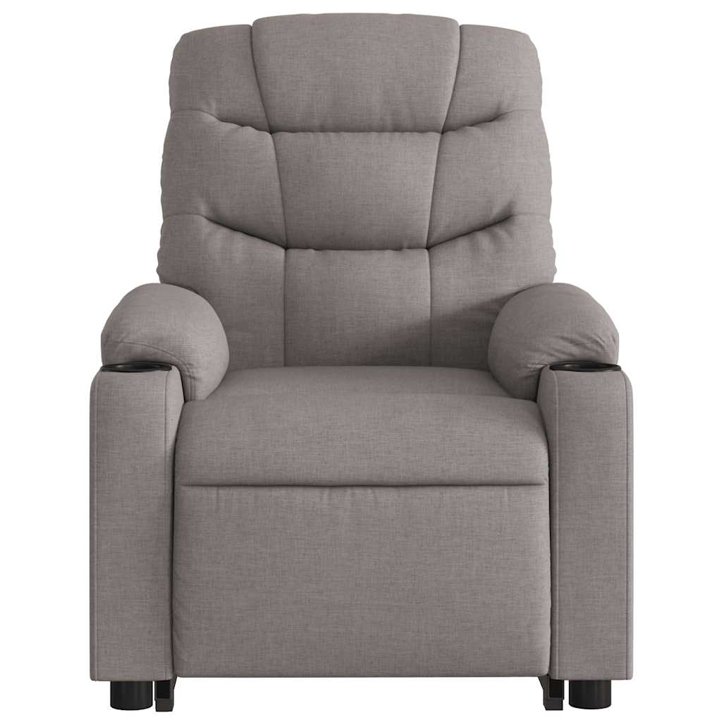 Electric Recliner Chair with Rising Function Taupe Fabric