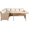 KAPAS Garden Furniture Set - 5 People - Steel and Woven Resin - Beige