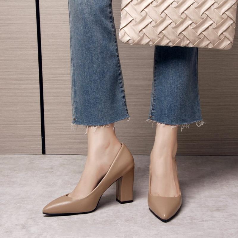 Plus Size 35-41 Basic Pumps Pointed Toe High Heels Boat Shoes for Woman Dress Shoes Shallow White Wedding Shoes Black