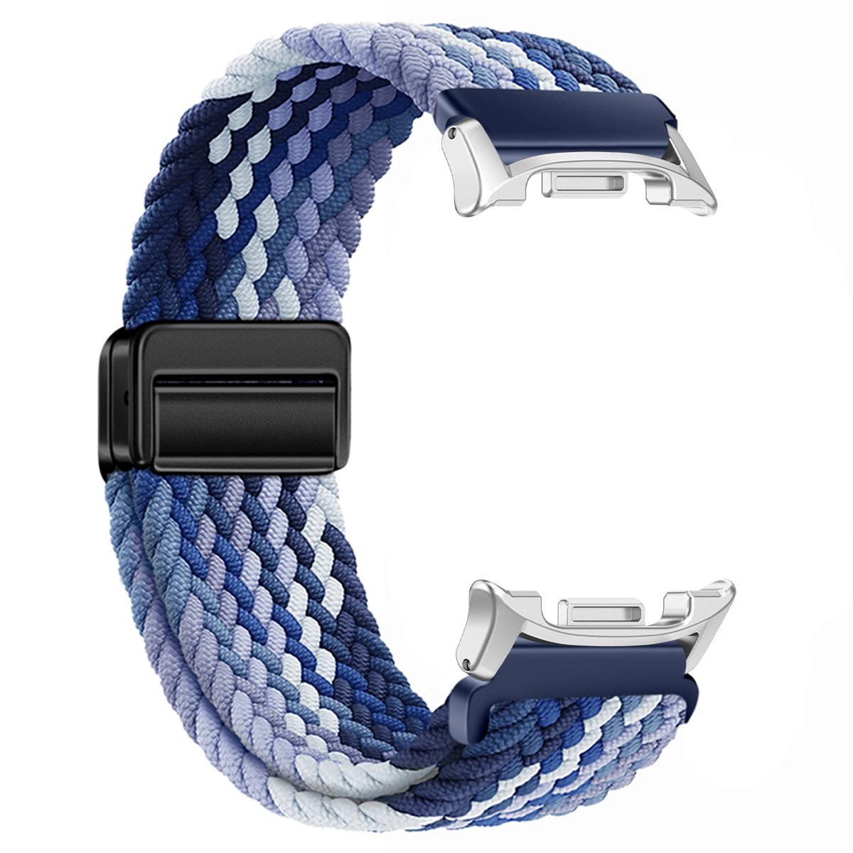 

Магнитный нейлоновый ремешок для Samsung Galaxy Watch 8 40мм 44мм плетеный браслет Solo Loop для Samsung 8 Classic 46мм регулируемый ремешок Galaxy 8 40mm
