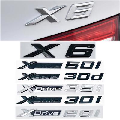 3D ABS Letter Badges for Trunk Emblem Suitable for X6 Models E71 F16 E72 G06 As Well As XDRIVE 30d 28i 30i 35i 50i
