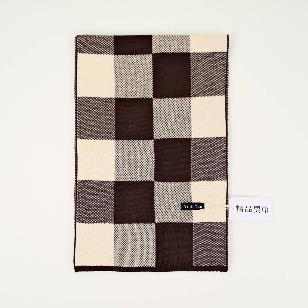Men's Classic Winter Scarf Cashmere Feel Winter Scarves Long Formal Soft Scarf for Men Casual Scarves Luxuriously Plaid Scarf