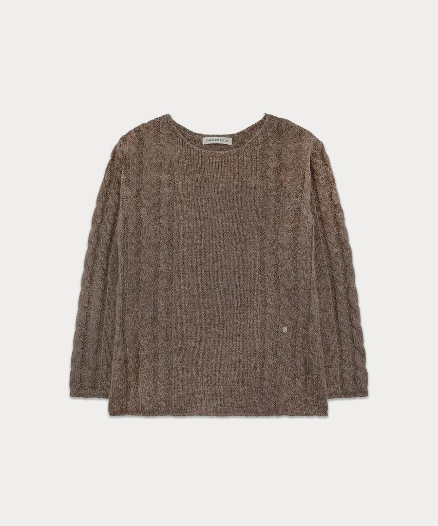 Sseomweeobeoteo Some Cable Long Sleeve Knit - Brown